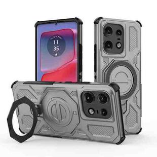 For Motorola Edge 50 Pro 5G Global J-20 Solid Color MagSafe Magnetic TPU+PC Phone Case(Grey)