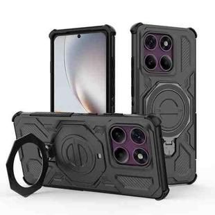 For Motorola Edge 60 Pro 5G J-20 Solid Color MagSafe Magnetic TPU+PC Phone Case(Black)