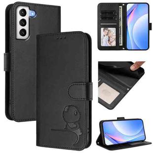 For Samsung Galaxy S21 5G Litter Panda Embossing RFID Leather Phone Case with Lanyard(Black)