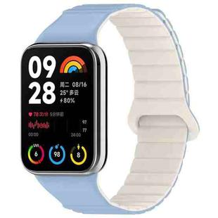 For Xiaomi Smart Band 9 Pro / Redmi Watch 5 Two Color Magnetic Silicone Watch Band(Misty Blue Starlight)