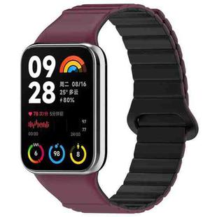 For Xiaomi Smart Band 9 Pro / Redmi Watch 5 Two Color Magnetic Silicone Watch Band(Wine Red Black)