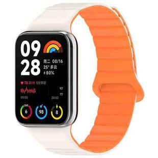 For Xiaomi Smart Band 9 Pro / Redmi Watch 5 Two Color Magnetic Silicone Watch Band(Starlight Orange)