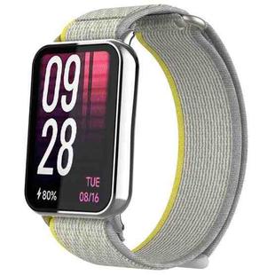 For Xiaomi Smart Band 9 Pro / Redmi Watch 5 Nylon Loop Hook and Loop Fastener Watch Band(Yellow Grey)