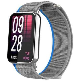 For Xiaomi Smart Band 9 Pro / Redmi Watch 5 Nylon Loop Hook and Loop Fastener Watch Band(Blue Grey)