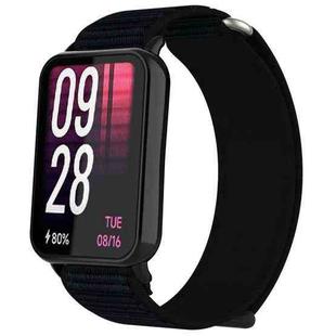 For Xiaomi Smart Band 9 Pro / Redmi Watch 5 Nylon Loop Hook and Loop Fastener Watch Band(Dark Black)