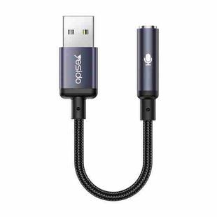 Yesido YAU46 USB to 3.5mm Aluminum Alloy Audio Adapter(Black)