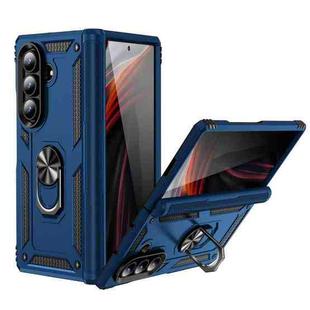 For Samsung Galaxy Z Fold7 5G Shockproof TPU + PC Phone Case with Holder(Blue)