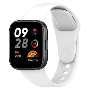 For Redmi Watch 3 xDfind Solid Color Silicone Watch Band, with Button(White)