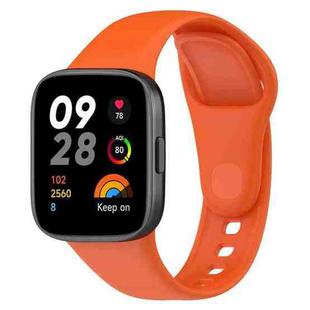 For Redmi Watch 3 xDfind Solid Color Silicone Watch Band, with Button(Orange)