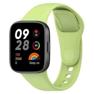For Redmi Watch 3 xDfind Solid Color Silicone Watch Band, with Button(Lime Green)