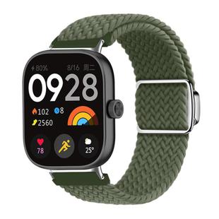 For Xiaomi Smart Band 9 Pro / Redmi Watch 5 Braided Loop Magnetic Buckle Watch Band(Dark Olive)