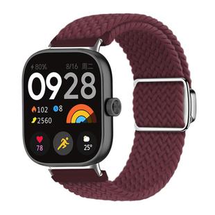 For Xiaomi Smart Band 9 Pro / Redmi Watch 5 Braided Loop Magnetic Buckle Watch Band(Wine Red)