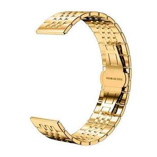 18mm xDfind Seven-bead Solid Stainless Steel Watch Band(Gold)