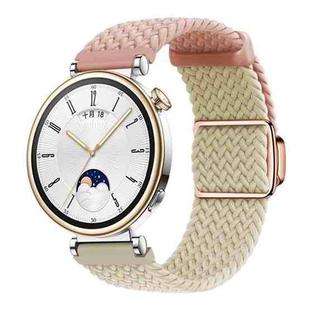18mm Woven Splicing Color Magnetic Rose Gold Buckle Watch Band(Pink Sand Starlight)