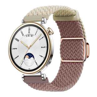 18mm Woven Splicing Color Magnetic Rose Gold Buckle Watch Band(Starlight Smoke Purple)