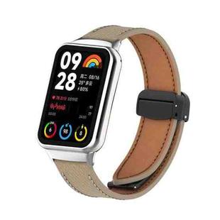 For Xiaomi Smart Band 9 Pro / Redmi Watch 5 Litchi Texture Magnetic Black Buckle Leather Watch Band(Coffee Color)