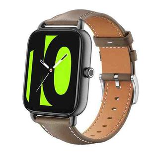 20mm For Xiaomi Haylou RS4 Plus LS11 / LS12 xDfind Flat Head Black Shark Fine Grain Leather Watch Band(Light Grey)