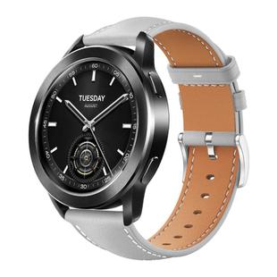22mm For Xiaomi Watch S3/2 Pro/S2/S1 xDfind Flat Head Black Shark Fine Grain Leather Watch Band(Grey)