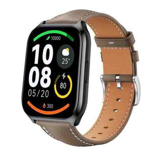 22mm For Xiaomi Haylou Watch LS09B / LS05S / LS10 xDfind Flat Head Black Shark Fine Grain Leather Watch Band(Light Grey)