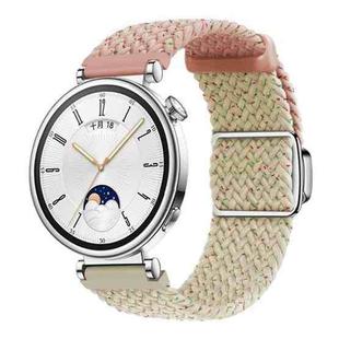 18mm Woven Splicing Color Magnetic Silver Buckle Watch Band(Colorful Pink Colorful Dot)