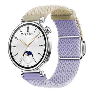 18mm Woven Splicing Color Magnetic Silver Buckle Watch Band(Starlight Fog Purple)