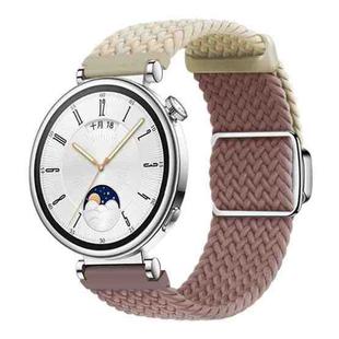 18mm Woven Splicing Color Magnetic Silver Buckle Watch Band(Starlight Smoke Purple)