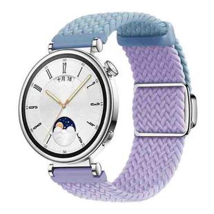 18mm Woven Splicing Color Magnetic Silver Buckle Watch Band(Violets)