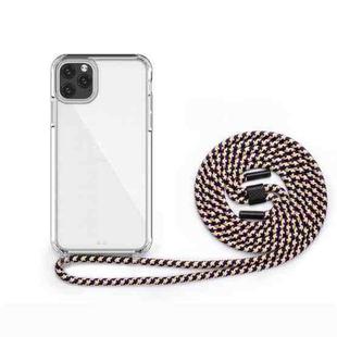For iPhone 11 PC+TPU Transparent All-inclusive Acrylic 2-in-1 Shockproof Phone Protective Case with Lanyard(Beige Blue)