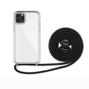 For iPhone 11 PC+TPU Transparent All-inclusive Acrylic 2-in-1 Shockproof Phone Protective Case with Lanyard(Black)