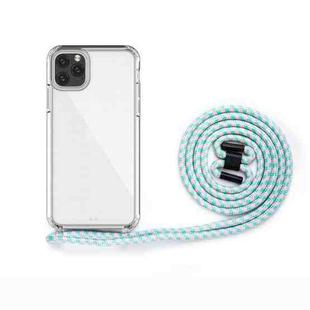 For iPhone 11 PC+TPU Transparent All-inclusive Acrylic 2-in-1 Shockproof Phone Protective Case with Lanyard(Mint Green Pink)