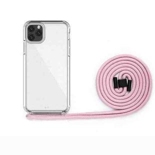 For iPhone 11 Pro PC+TPU Transparent All-inclusive Acrylic 2-in-1 Shockproof Phone Protective Case with Lanyard(Light Purple)