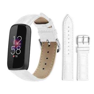 For Fitbit Luxe / Special Edition 12mm xDfind Bamboo Texture Pin Buckle Leather Watch Band(White)
