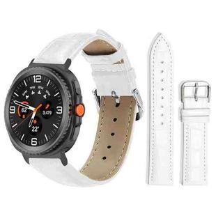For Samsung Galaxy Watch8 22mm xDfind Bamboo Texture Pin Buckle Leather Watch Band(White)