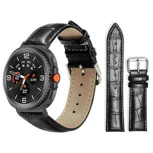 For Samsung Galaxy Watch8 22mm xDfind Bamboo Texture Pin Buckle Leather Watch Band(Black)