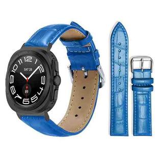 For Samsung Galaxy Watch Ultra 47mm 22mm xDfind Bamboo Texture Pin Buckle Leather Watch Band(Blue)