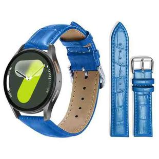 For Samsung Galaxy Watch7 / FE / 6 / 5 / 4 20mm xDfind Bamboo Texture Pin Buckle Leather Watch Band(Blue)
