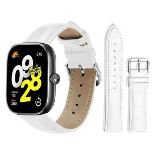 For Xiaomi Smart Band 9 Pro/Redmi Watch 5 20mm xDfind Bamboo Texture Pin Buckle Leather Watch Band(White)