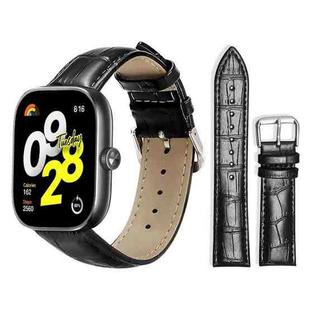 For Xiaomi Smart Band 9 Pro/Redmi Watch 5 20mm xDfind Bamboo Texture Pin Buckle Leather Watch Band(Black)