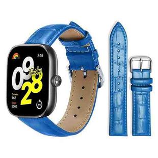 For Xiaomi Smart Band 9 Pro/Redmi Watch 5 20mm xDfind Bamboo Texture Pin Buckle Leather Watch Band(Blue)