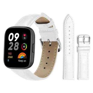 For Redmi Watch 3 20mm xDfind Bamboo Texture Pin Buckle Leather Watch Band(White)