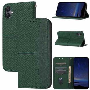 For Samsung Galaxy A07 4G / A06 4G Woven Texture Stitching Magnetic Leather Phone Case(Green)