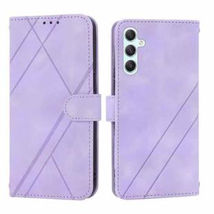 For Samsung Galaxy A17 5G / A26 5G Embossed Line Leather Phone Case with Lanyard(Purple)