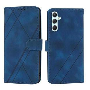 For Samsung Galaxy A17 5G / A26 5G Embossed Line Leather Phone Case with Lanyard(Blue)