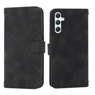 For Samsung Galaxy A17 5G / A26 5G Embossed Line Leather Phone Case with Lanyard(Black)