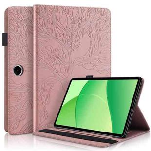 For OPPO Pad SE 11 Life Tree Series Horizontal Flip Leather Tablet Case(Rose Gold)