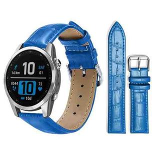 For Garmin Fenix 8/7S/6S/5S 20mm 18mm xDfind Bamboo Texture Pin Buckle Leather Watch Band(Blue)