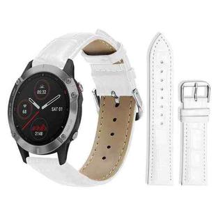 For Garmin Fenix 8/7/6/5 22mm 20mm xDfind Bamboo Texture Pin Buckle Leather Watch Band(White)
