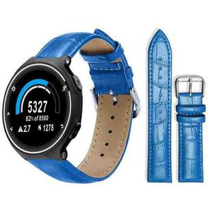 For Garmin Forerunner 220/735/735XT/230/235 20mm xDfind Bamboo Texture Pin Buckle Leather Watch Band(Blue)