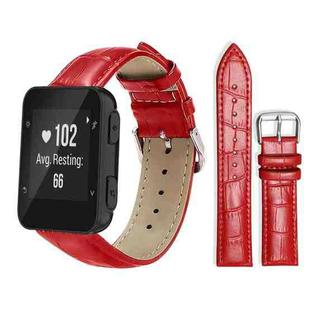 For Garmin Forerunner 35/30/35j 20mm xDfind Bamboo Texture Pin Buckle Leather Watch Band(Red)