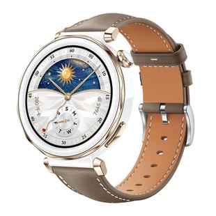 22mm For Huawei Watch GT5/GT5 Pro/4/4 Pro xDfind Flat Head Black Shark Fine Grain Leather Watch Band(Light Grey)